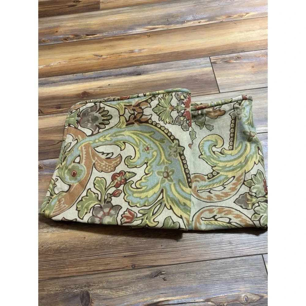 Pottery Barn SIMONE 2 Euro Pillow Shams‎ Cotton Linen Blend Jacobean